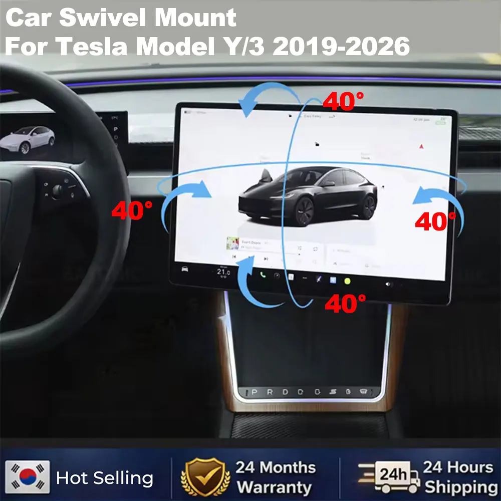 

Car Swivel Mount For Tesla Model Y/3 2019-2026 Car GPS Stand For Model Y Juniper 2025 Model 3 High-Quality Aluminum ABS