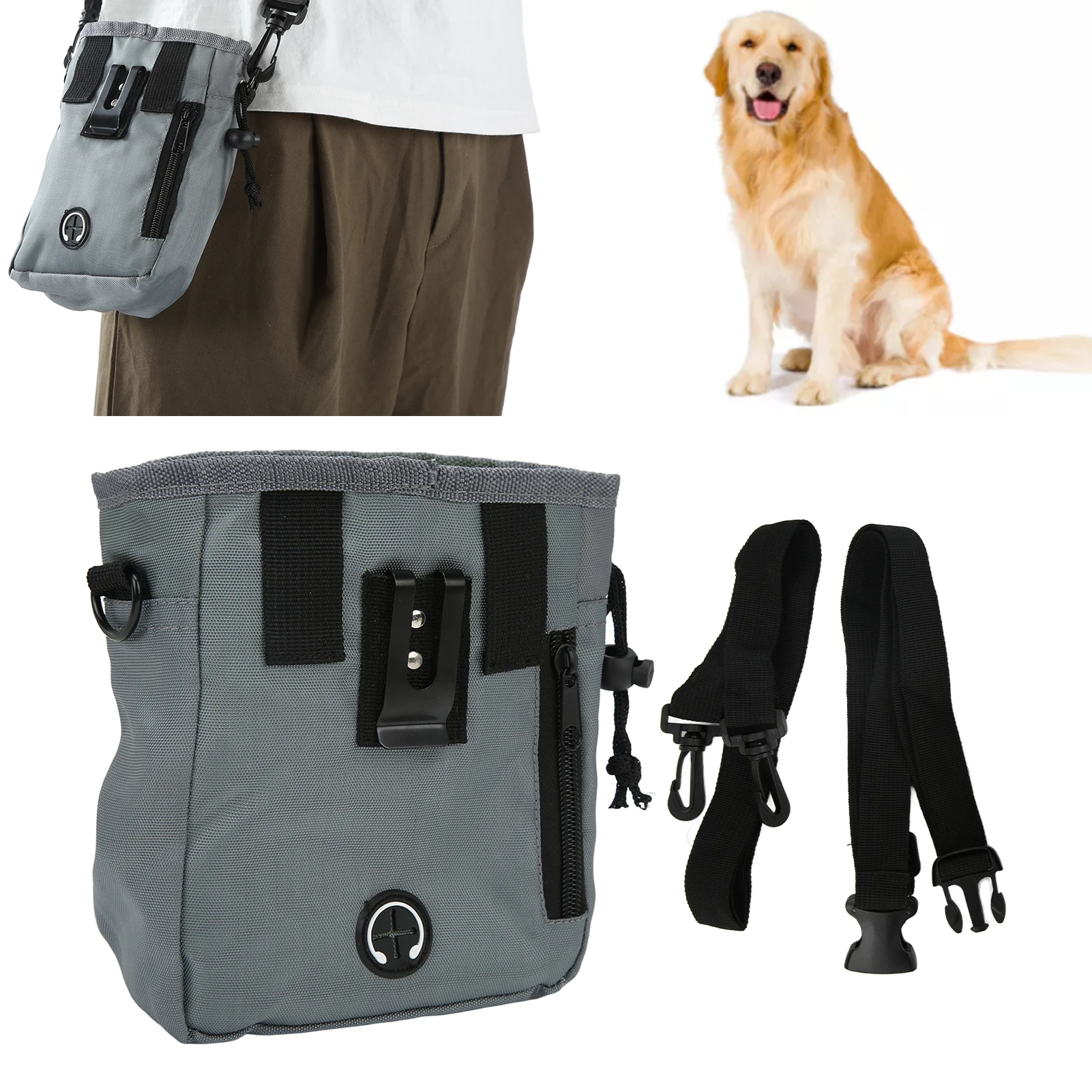 Dog Training Waist Bag Multifunctional Dog Treat Pouch With Lanyard And Belt For Kibble Food Toys