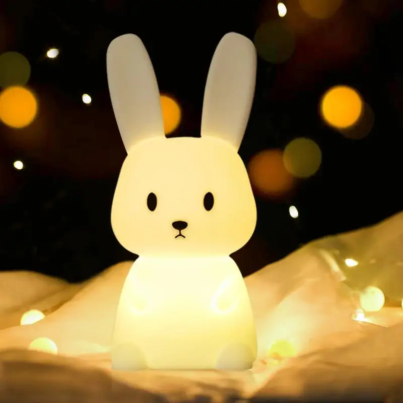 

Silicone Night Light Color Changing Cute Lamp Silicone Bunny Light Rechargeable Night Light Animal Lamp Toddler Night Light For