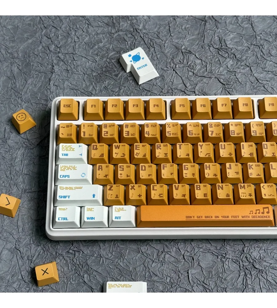Orange tone keycaps suitable for mechanical keyboards original height high content PBT material hot sublimation keycaps