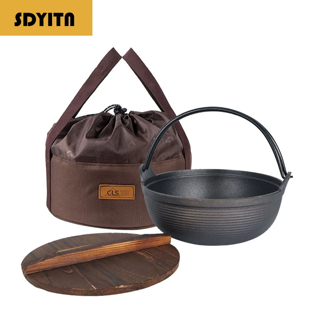 

Cast Iron Dutch Oven for Outdoor Cooking, Stew Meat and Make Soup Campfire Cooking Cast Iron Skillet, BBQ Chicken and Boil Water