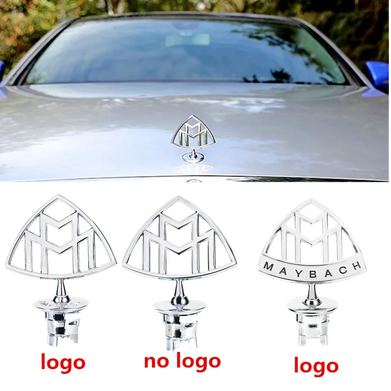 3D New Standing Metal Emblem Car Hood Logo Head Sticker Front Badge for Mercedes Maybach S400 S500 S600 C-class E-class S-class