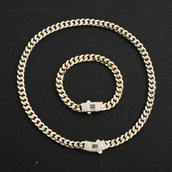 VCT Monaco rectangular zircon necklace ice crystal square stone chain hip hop rock jewelry Cuban chain support wholesale