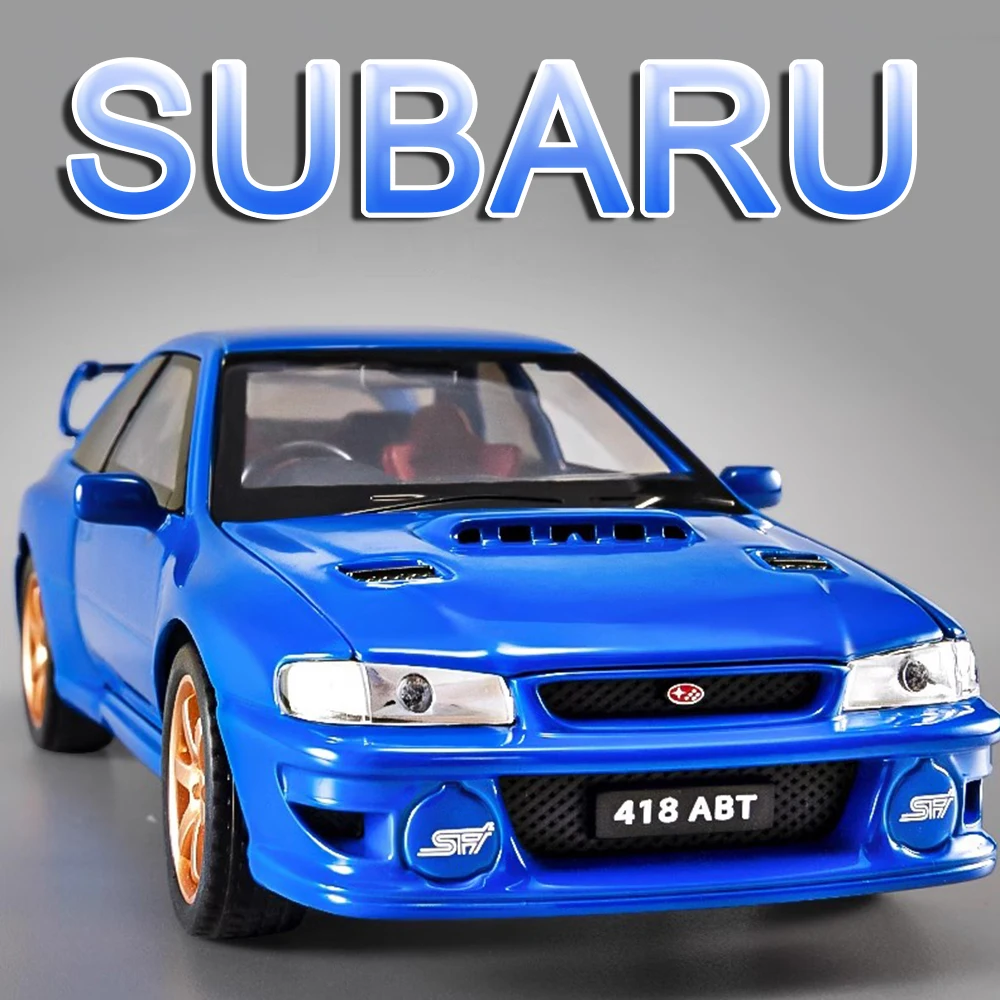 

1:32 SUBARU Impreza мини-автомобиль, игрушечные модели, металлические литые под давлением звуковые и световые двери, открытые резиновые шины с откатным механизмом, праздничные подарки для детей