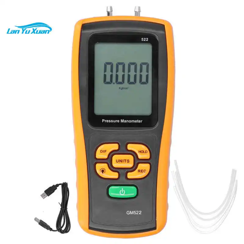 

GM522 Pressure Meter Portable Manometer Digital Differential Gauge Testing Tool