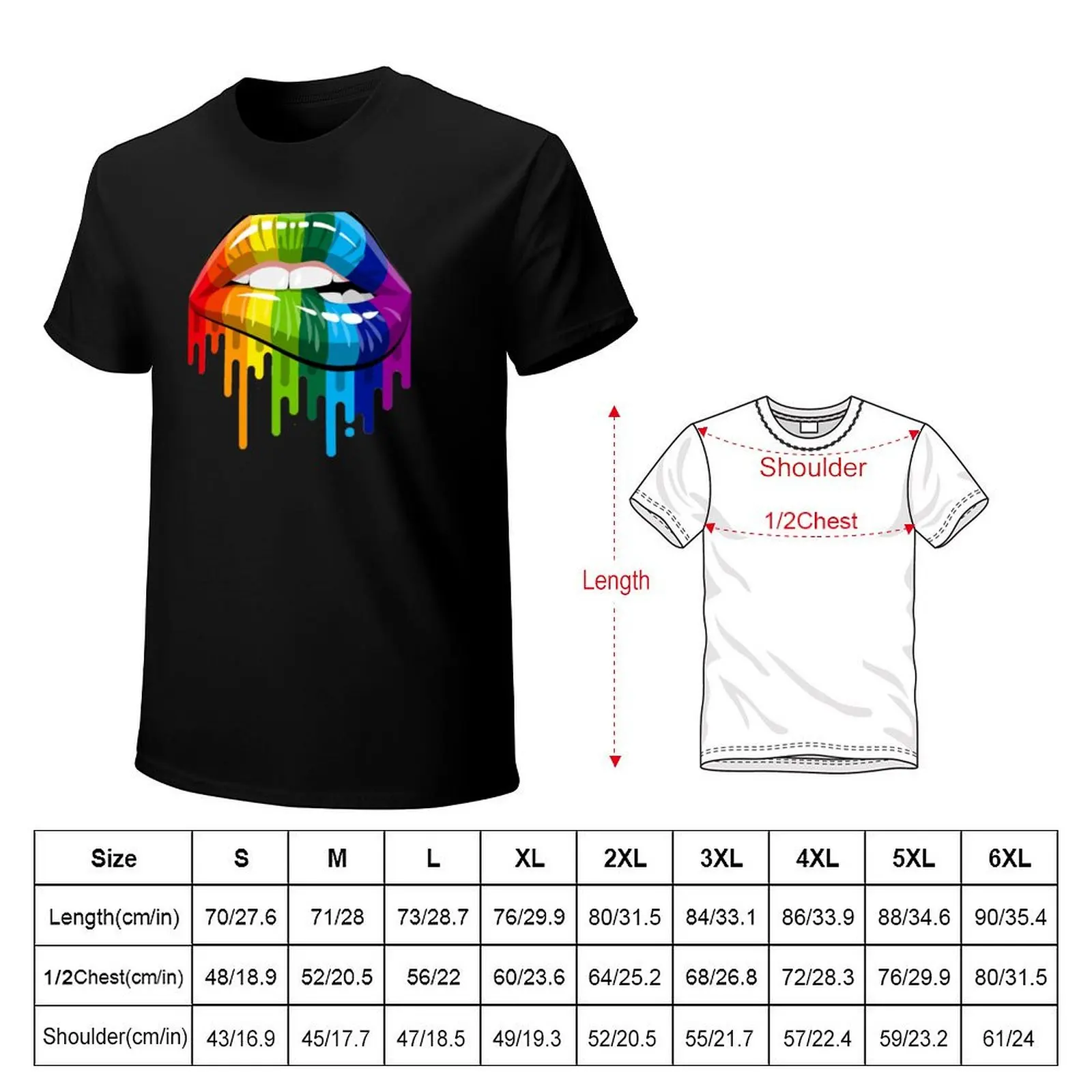 Rainbow Lips T-Shirt shirts graphic tee oversized t shirt graphic t shirts men