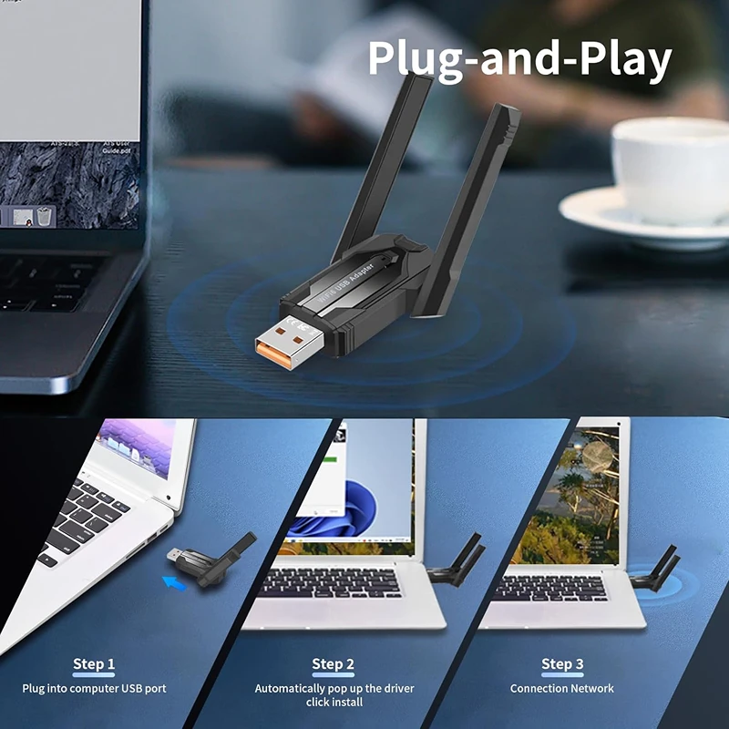 900Mbps USB WiFi Bluetooth5.4 محول 2in1 بطاقة الشبكة ثنائي النطاق 2.4G 5 جيجا هرتز واي فاي هوائي استقبال لاسلكي صغير ملحقات الكمبيوتر