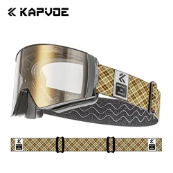 KAPVOE Color Photochromic Ski Goggles Double Magnet adsorpt Layers UV400 Skiing Mask Snowboard Winter Sports Snow Goggles