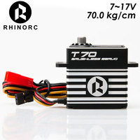 RhinoRC T70 70KG 0.10 Sec Steel Gears 7~17V Brushless Standard Servo For RC Car Crawler SCX10 TRX4 MOA RC Car Parts