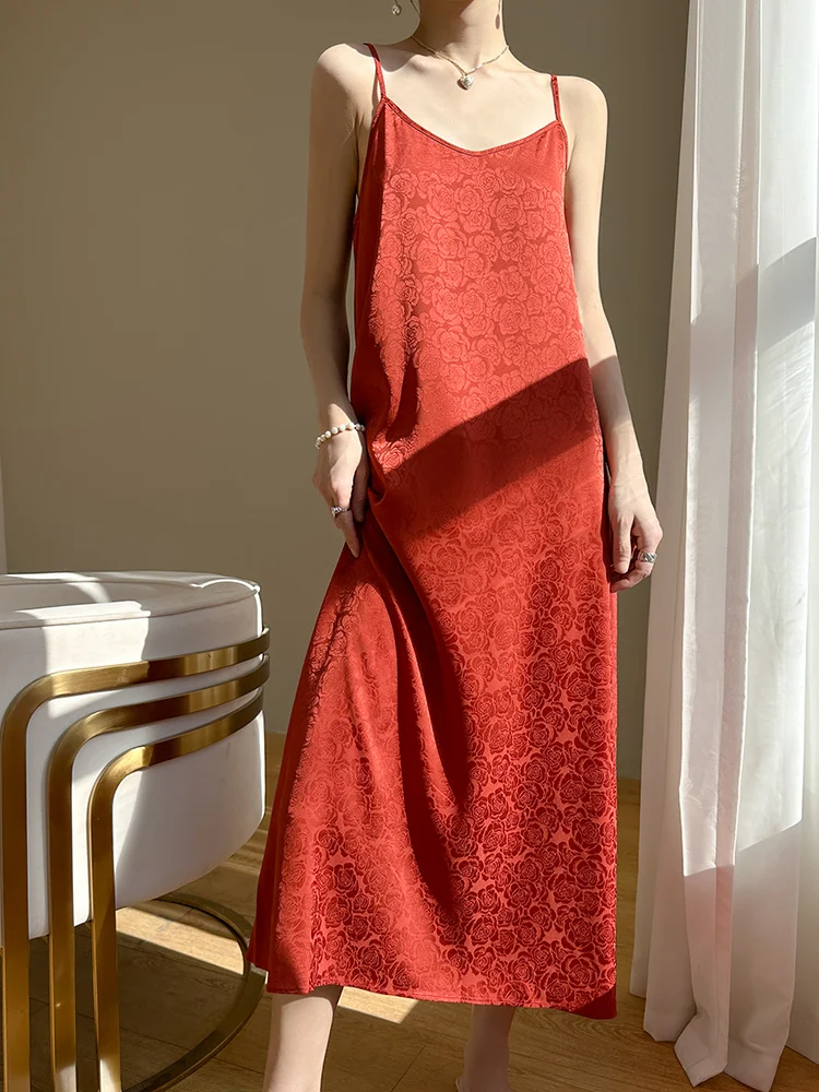 V-Ne Svel Satijn A-lijn Lange Dr Dames Sexy Bal Midi Dr Pendelen Sle Losse Taille Strapl Jurk