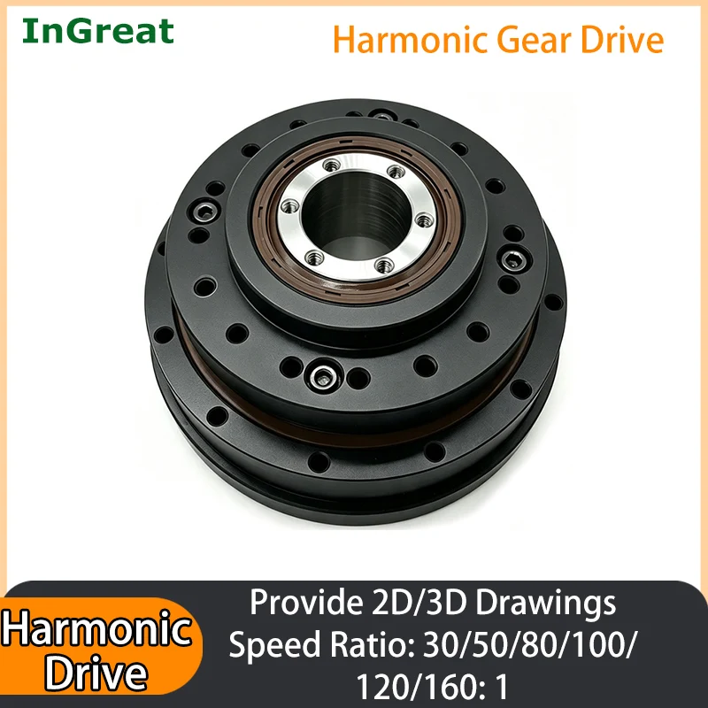 High Precision Hollow Harmonic Drive 30arcsec For Stepper Servo Motor Harmonic Reduction Gearbox For Robot Mechanical Arm Joints