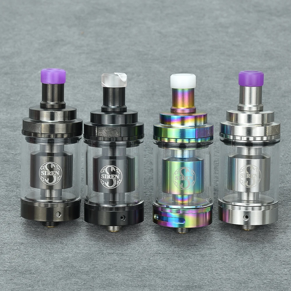 Siren V2 GTA MTL RTA Rebuildable Tank RTA single coils 22mm/24mm Airflow rta tank Atomizer 2ml/4.5ml rta vs kayfun x rta