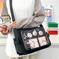 Bolso cruzado de estilo universitario con gran capacidad para libros de clase, bolso de cartero para niñas, bolso de hombro tipo bandolera informal