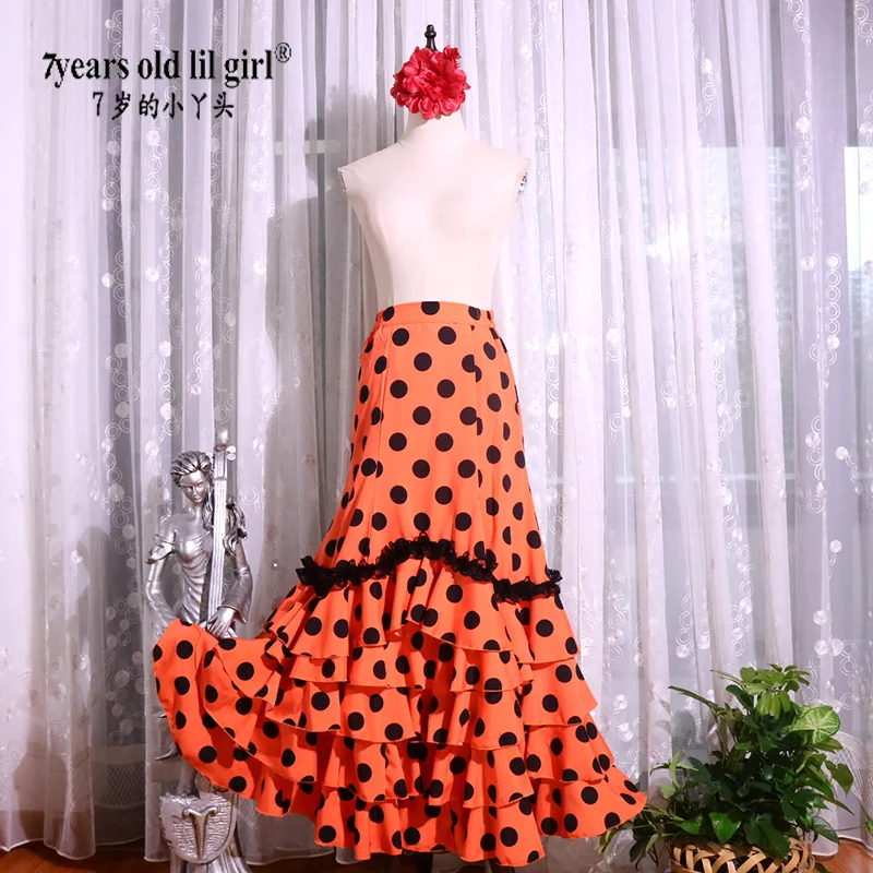 Spanish Flamenco Costume Performor Dress Women Girl Gyspy Ballroom  1estival Performance Dance Wear multiple colors DTT95
