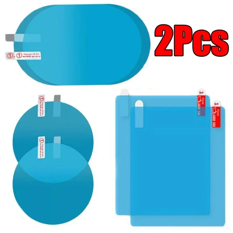 2Pcs Car Rearview Mirror Film Rainproof Film Anti Fog Side Window Waterproof Film Transparent Protective Sticker Car Accessories