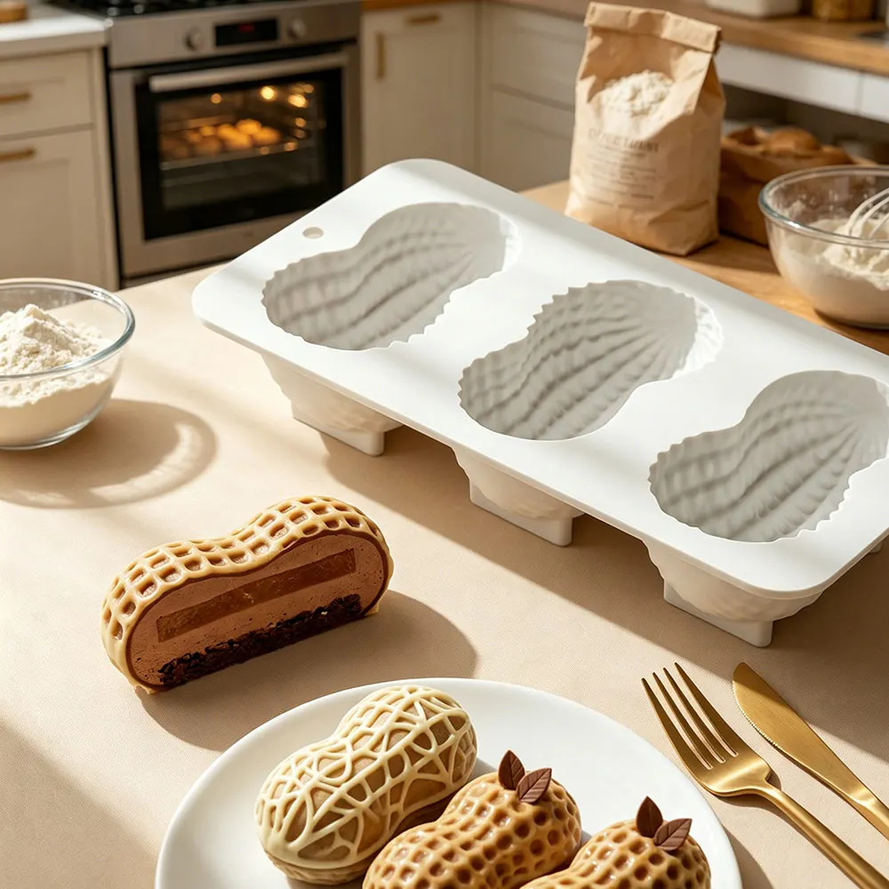 Peanut Silicone Mold Food Grade French Mousse Chocolate Mold Easy Release Peanut Cake Tray Dessert Bakeware Pastry Baking Tools