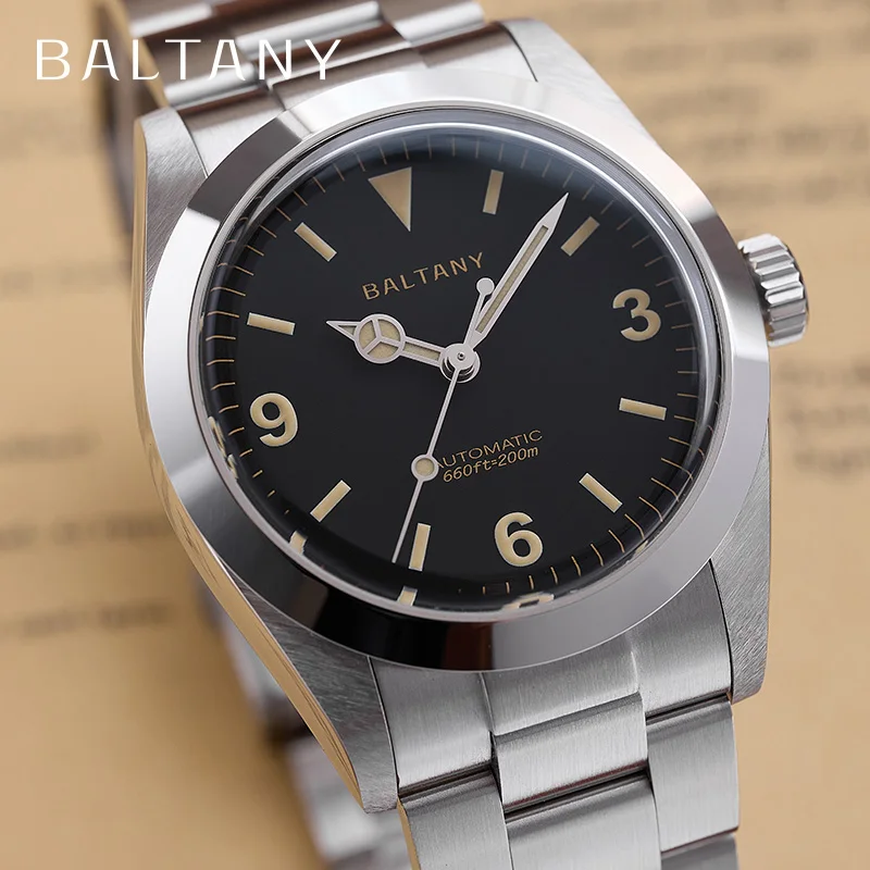 Baltany Vintage Automatic Sports Watch S4066 36mm Classic Explorer  ST2130 Bracelet 1963 Explorer Tropical Dial Homage Driving