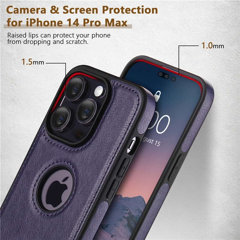 Business Leather Soft Phone Case for iPhone 16E 16 15 14 13 12 11 Pro Max XS Max XR Ultra Thin Cover For iphone 16Plus View LOGO
