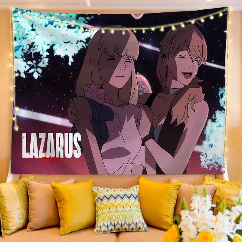 Cowboy Bebop Spike Cartoon Tapestry, Wall Hanging Decor for Rental House & Bedroom, Aesthetic Wall Cloth for Rental Room Renovat