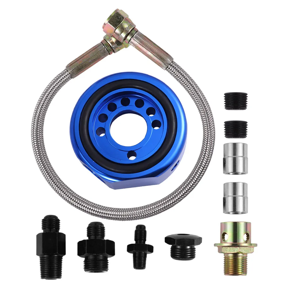 

1Set Heavy Duty Gauge Sandwich Plate for Oil Filter Relocation Car Engine Modification Coolant System Cooler Sandwich Plate Kit