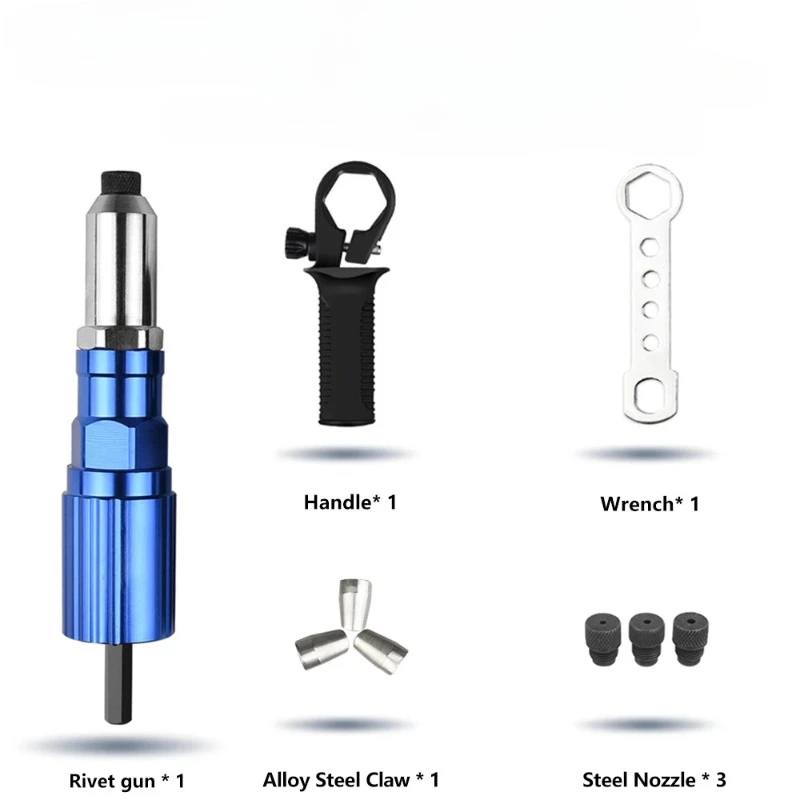 مسدس برشام كهربائي، رأس تحويل للتثبيت والسحب الأساسي، أكثر ملاءمة وأسرع من مسدس برشام هوائي #6