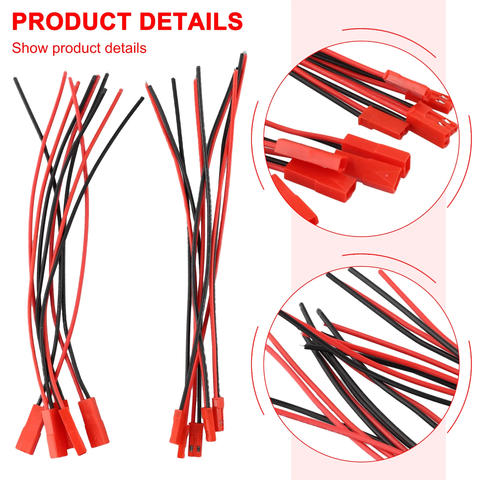 For JST 2-Pin Assembled Connector Cable with 200mm Butt Length Designed for Use in Educational Electronics Training Equipment