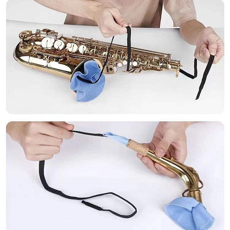 Piezas de cepillo para boquilla, accesorios para instrumentos de viento de madera, Kit de limpieza, herramientas de reparación de cuidado, paños de limpieza de franela de doble cara