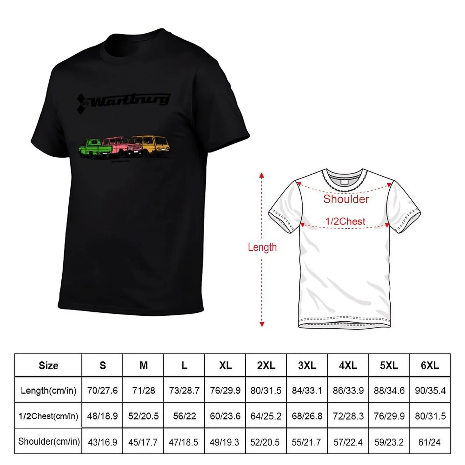 WARTBURG T-Shirt Fashion Pattern Printed Tee Shirt view 2