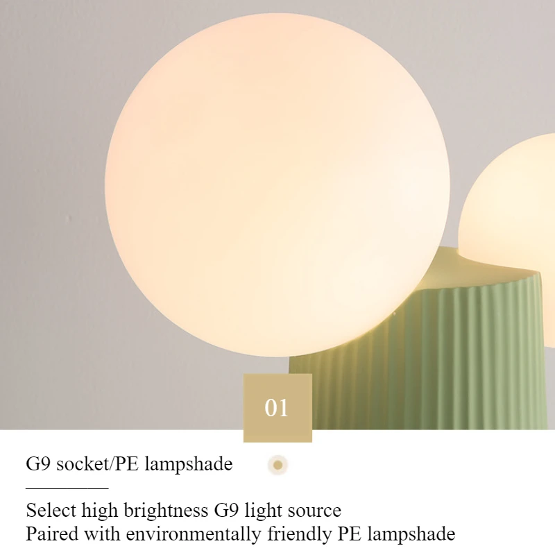 SANDYHA Nordic Table Lamps for Bedroom Bedside Lamp Cactus Design Glass Ball Led Light Dining Table Lighting Living Room Decor