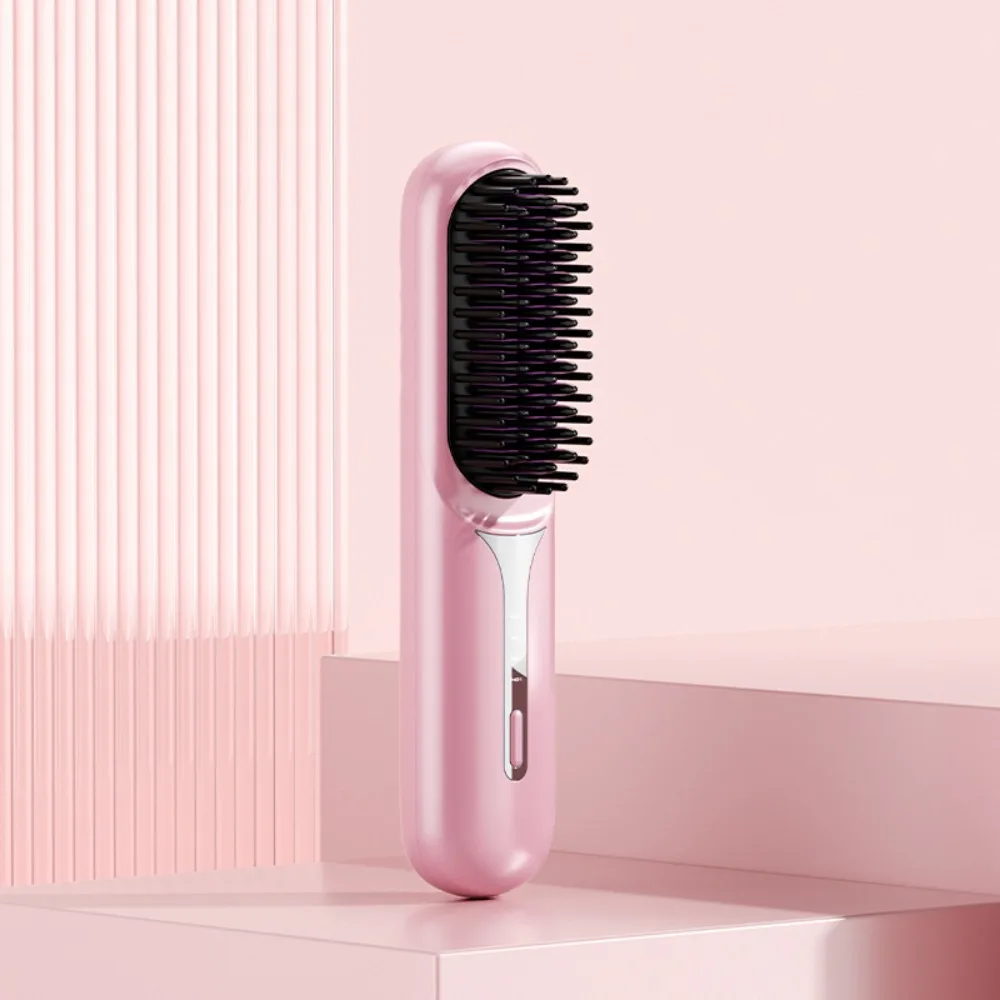 Fast Heating Wet Dry Hair Straightener Negative Ions Wireless Portable Hair Comb Professional USB Charging Heating Comb