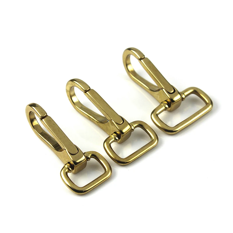 1Piece Solid Brass Snap Hook Carabiner Swivel Trigger Clip Clasp Buckle for Leather Craft bag strap webbing pet dog leash clip