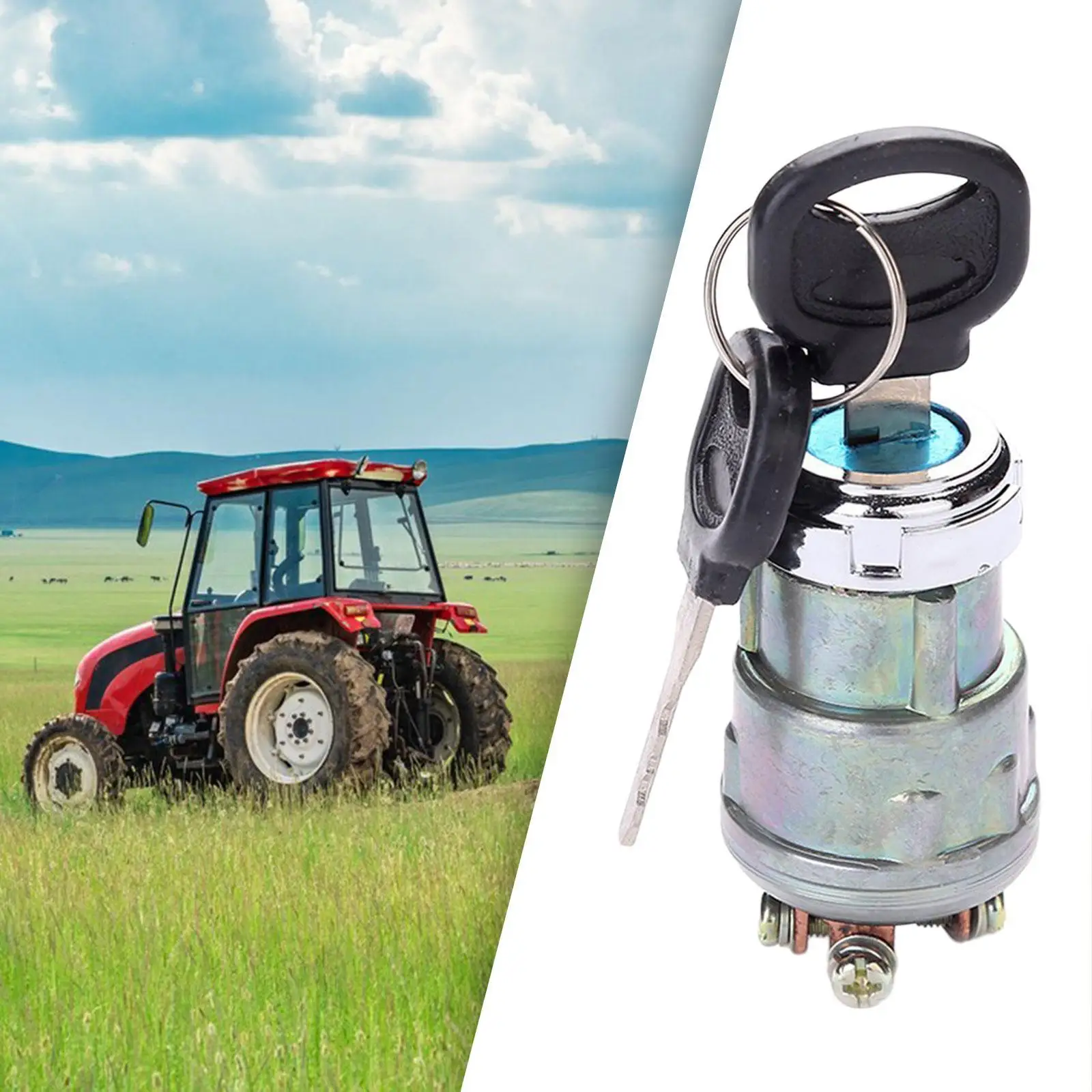 

JK423 Ignition Start Switch Four Position Metal Key Lock Compact Starter for Motorcycle ATV Dirt Bike Farm Machine