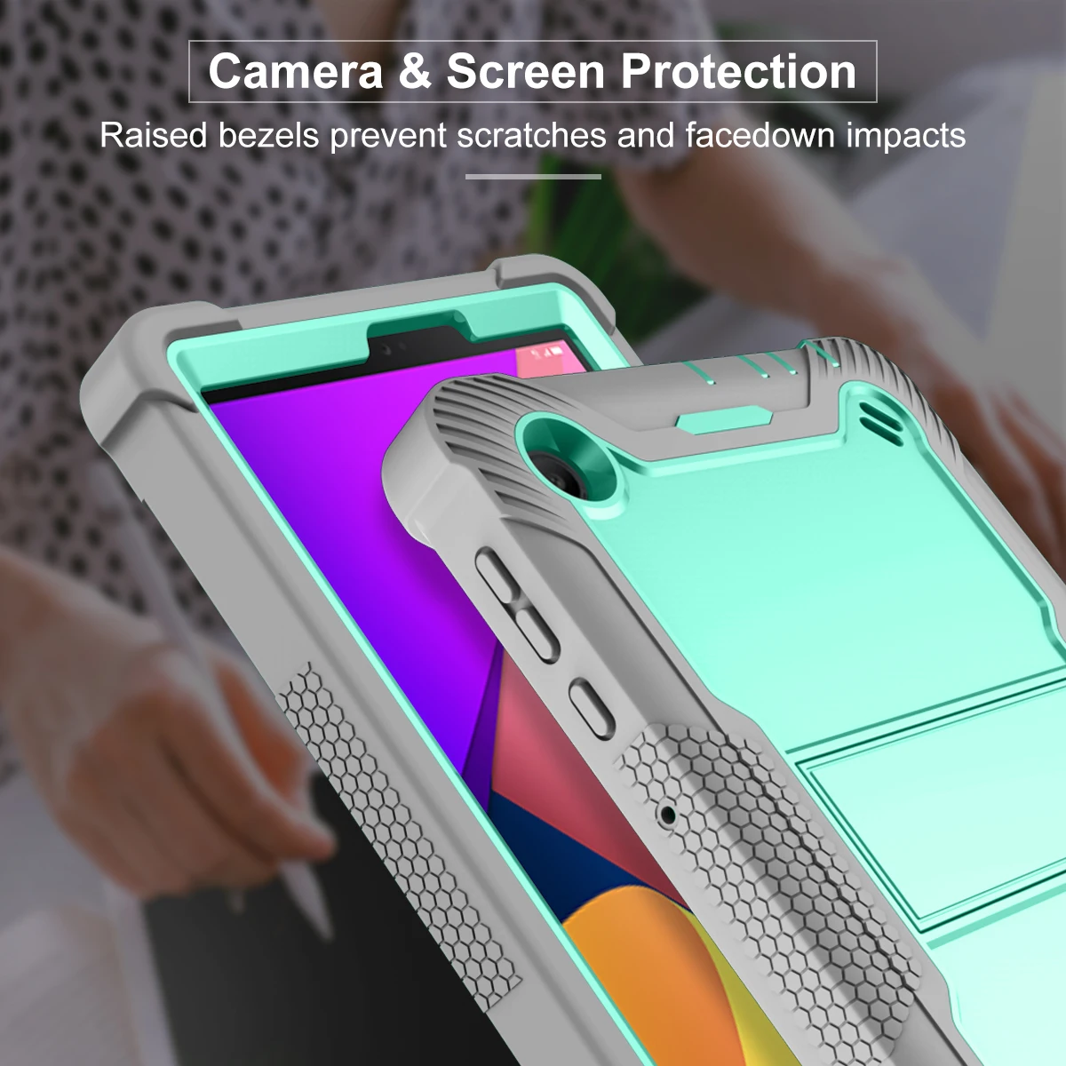 Hybrid Case For TCL Tab 8 4G LE 8 inch 9132W 9137W Heavy Duty Armor Stand Cover Kids Silicone PC Shockproof Full Body Protection