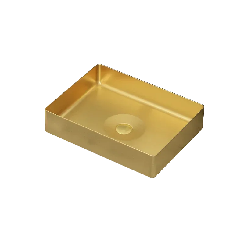 

Customizable stainless steel countertop basin, square golden basin, bar bathroom wash basin