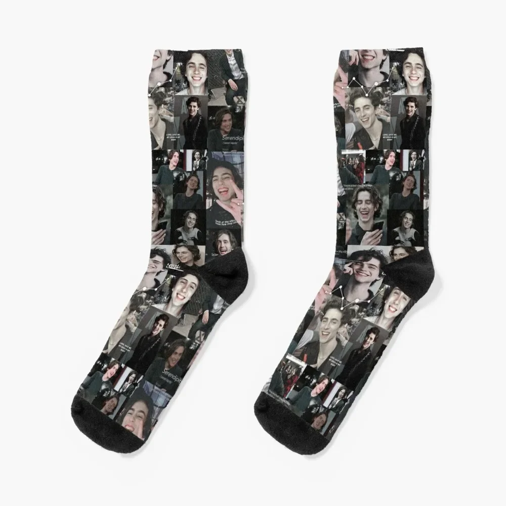 

Timothee Chalamet Collage Socks Climbing christmas gift Socks For Man Women's