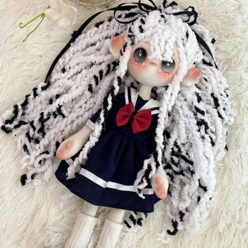 

School Uniform Student Button Doll Ghost Mom Doll Creative Gift - 30cm
