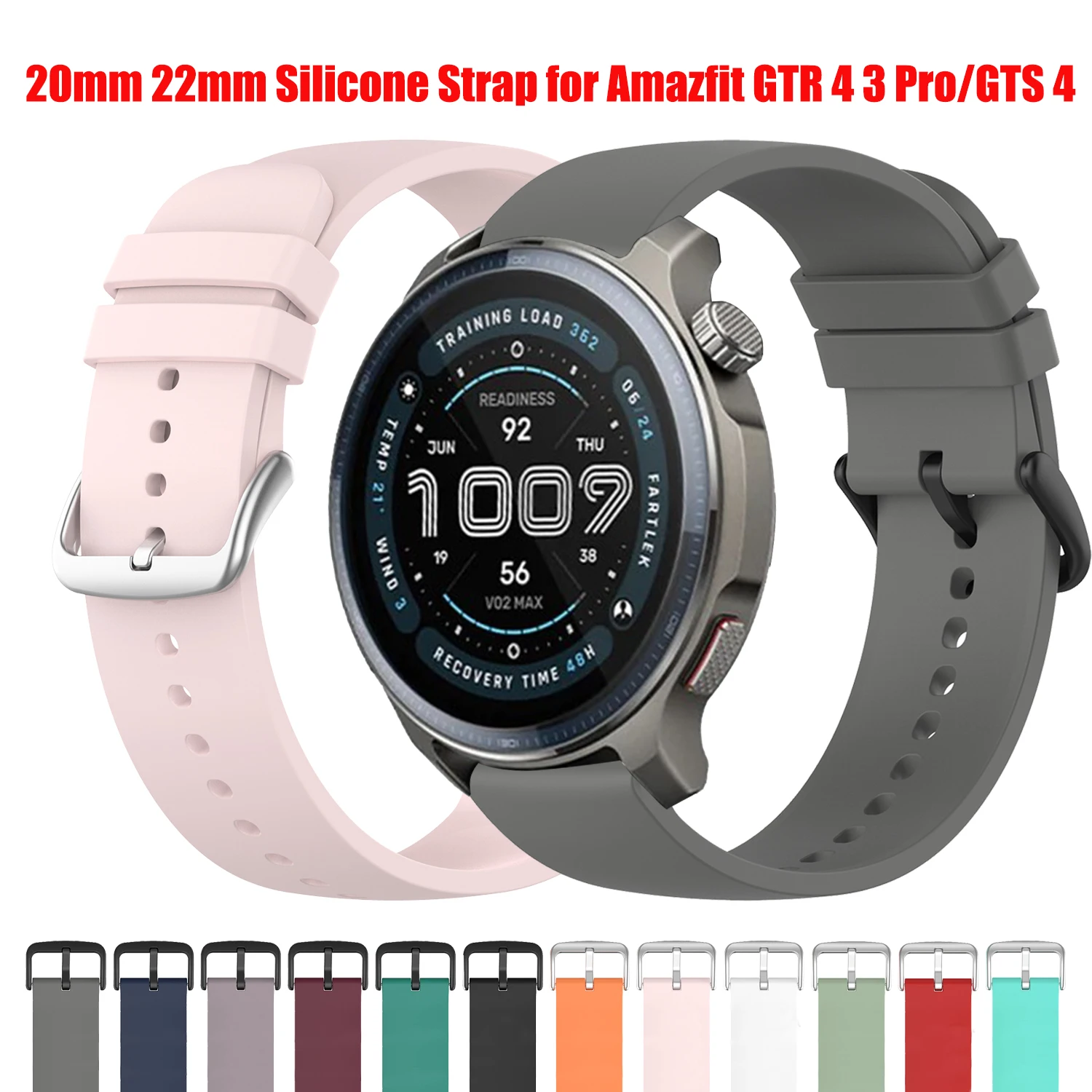 20 مللي متر 22 مللي متر سيليكون حزام ل Amazfit التوازن 46 مللي متر الرياضة الفرقة استبدال سوار ل Amazfit GTR 4/3 برو 2 حزام الساعات كوريا