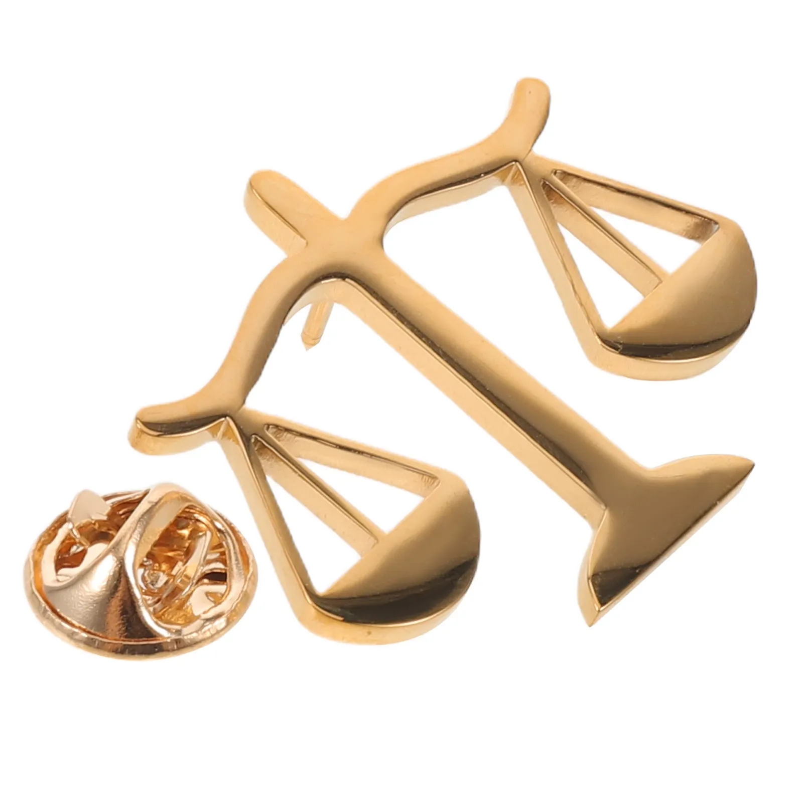 Golden Alloy Justice Lapel Pin Brass Scale of Justice Brooch for Suit Collar Lawyer Judge Law Student Badge Suit Lapel Pin