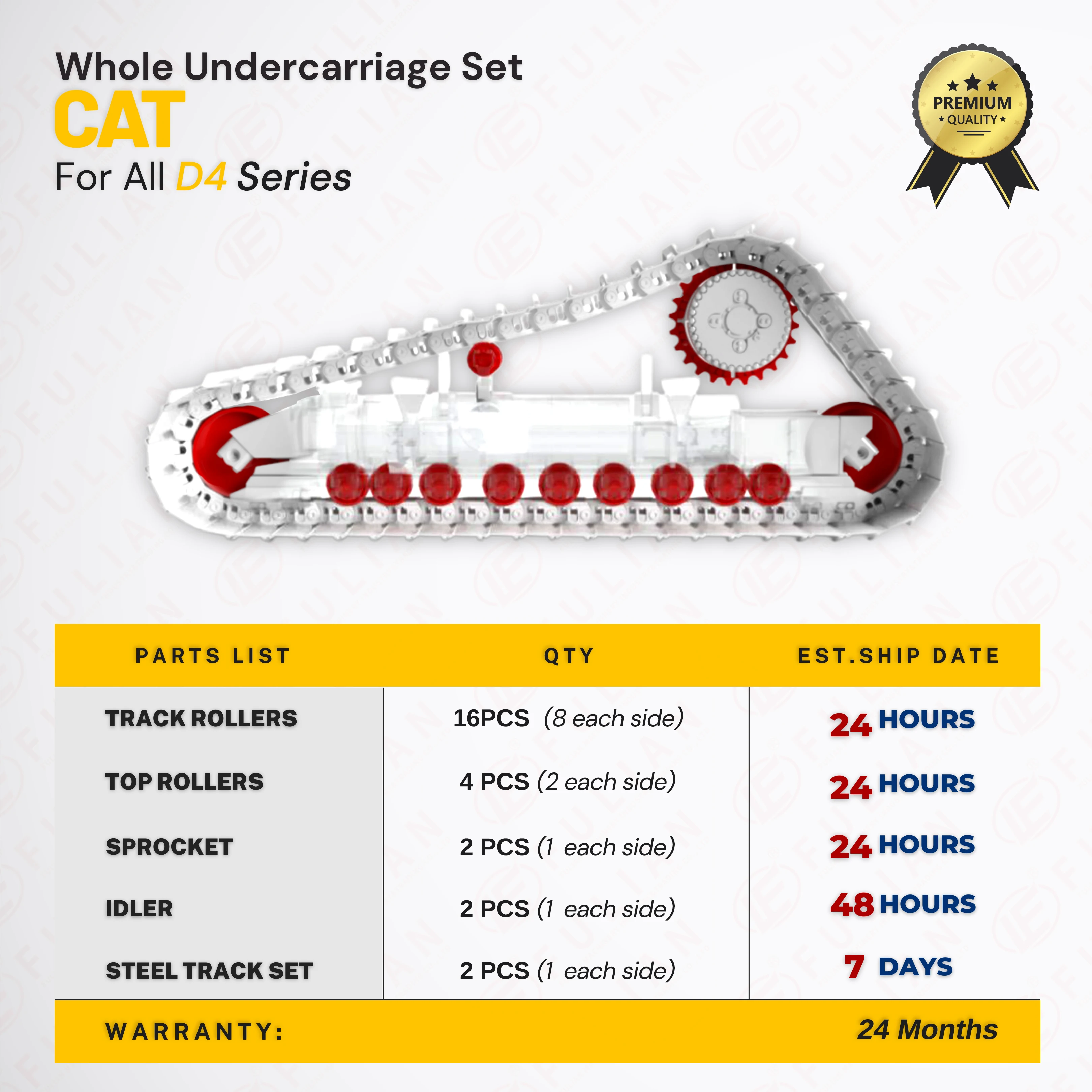D4 Series Bulldozer Undercarriage Parts Segment Sprocket Top Roller Idler Track Bottom Roller For Caterpillar D4C D4D D4H