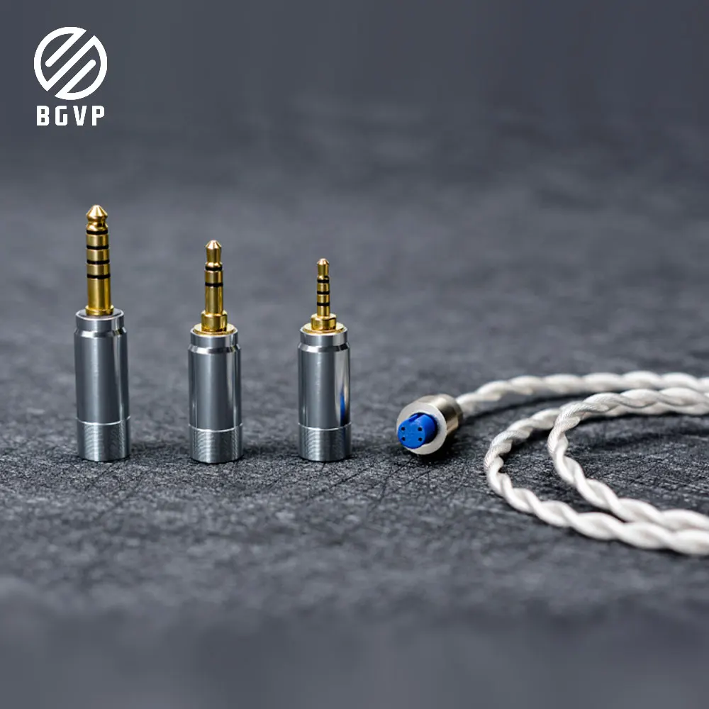 

BGVP F3 Headphone Balance Upgrade Cable Single Crystal Copper Silver-Plated 3 In 1 Replaceable Plug 2.5/3.5/4.4mm with MMCX