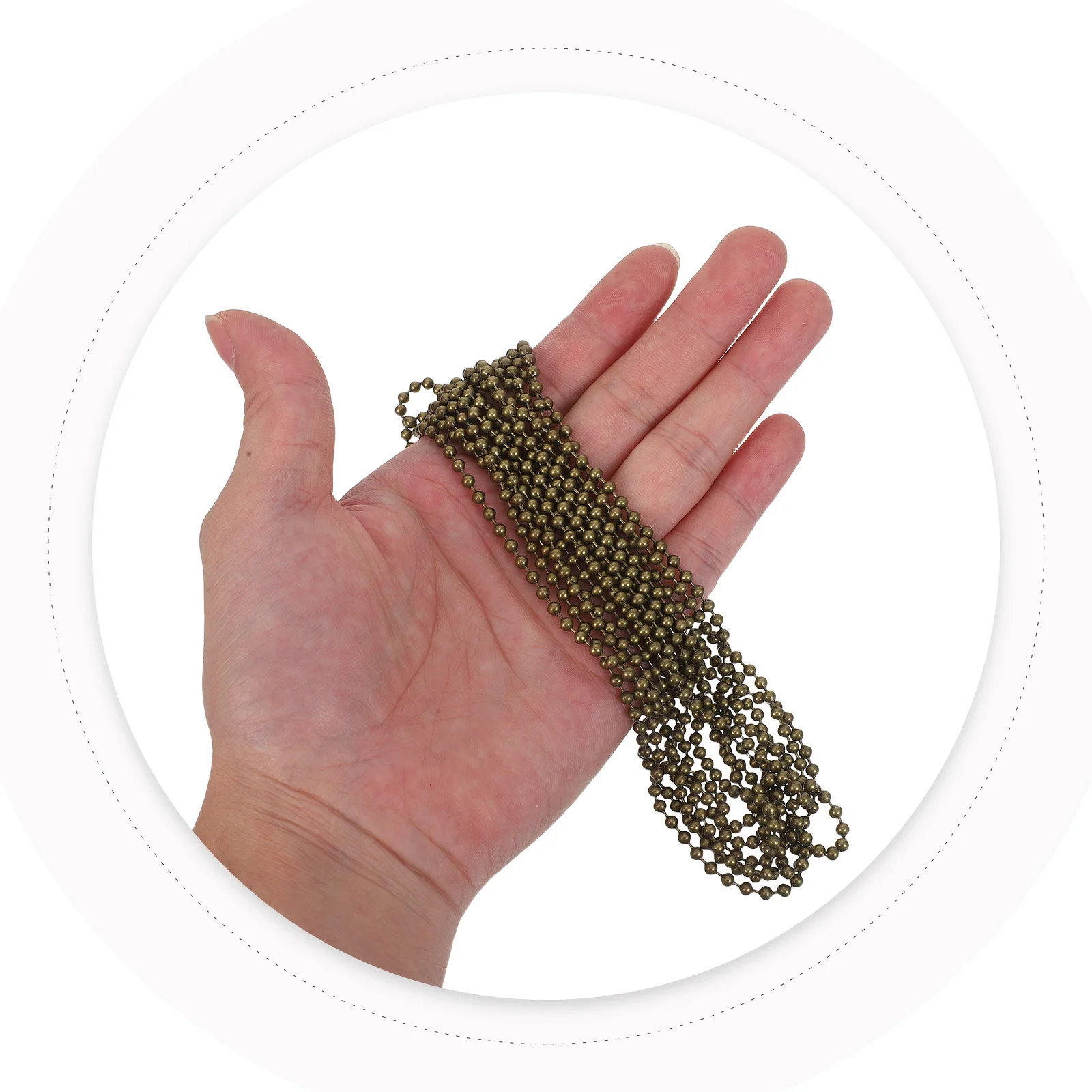 

10pcs 117.9Inch Decorative Chain Beaded Pendant Extension For Ceiling Fan Light Fixtures Durable Iron Pull Chain Extender Lamp