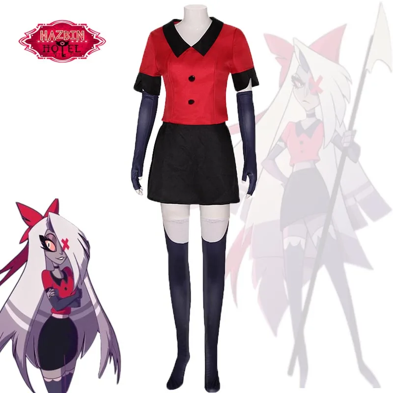 

Anime Hazbin Vaggie Cosplay Costume Hotel Top Skirt Gloves Socks Accessories Full Set Suits for Woman Halloween Carnival Clothes