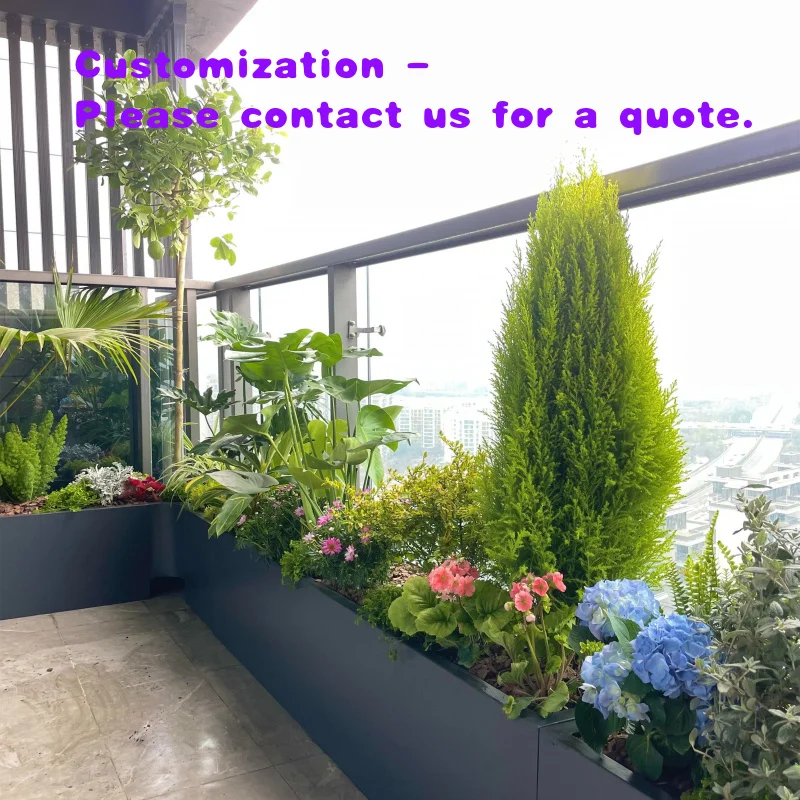 

custom.Balcony Terrace Stainless Steel Flower Boxes Courtyard Rooftop Planting Boxes