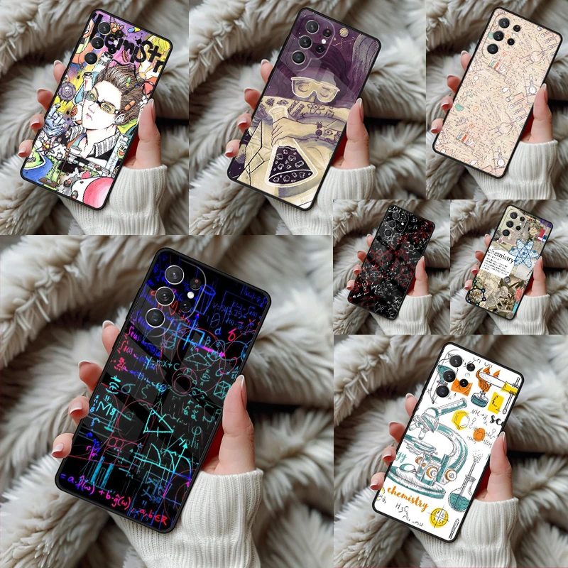 Vintage Seamless Chemistry Laboratory Phone Case For Samsung Galaxy S24 S25 S26 Ultra S22 S23 Plus S21 S20 FE Note10 TPU Cover