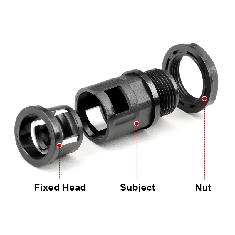 1~10개 골판지 튜브 커넥터 조인트 AD10-AD34.5 M12-M32 자동 라인 골판지 케이블 절연 하네스 모터 와이어 액세서리