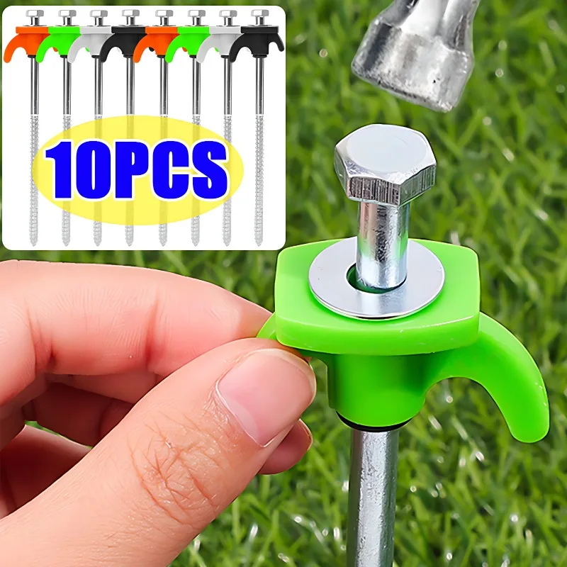 Tent Stakes Heavy Duty 10/2pcs Rustproof Ground Nail Pins Non Rust Metal Yard Stake Nail Spikes for Family Camping Patio Canopie