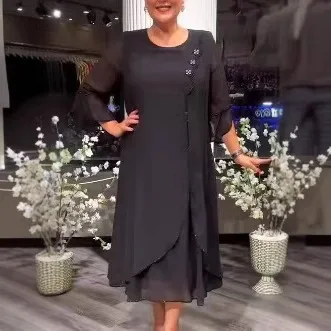 chiffon dress mid neck chiffon dress, Wrap dress, Summer midi chiffon dress, Womens dress, Long chiffon dress, Short sleeves dress, Custom dress, Xiaolizi 6111