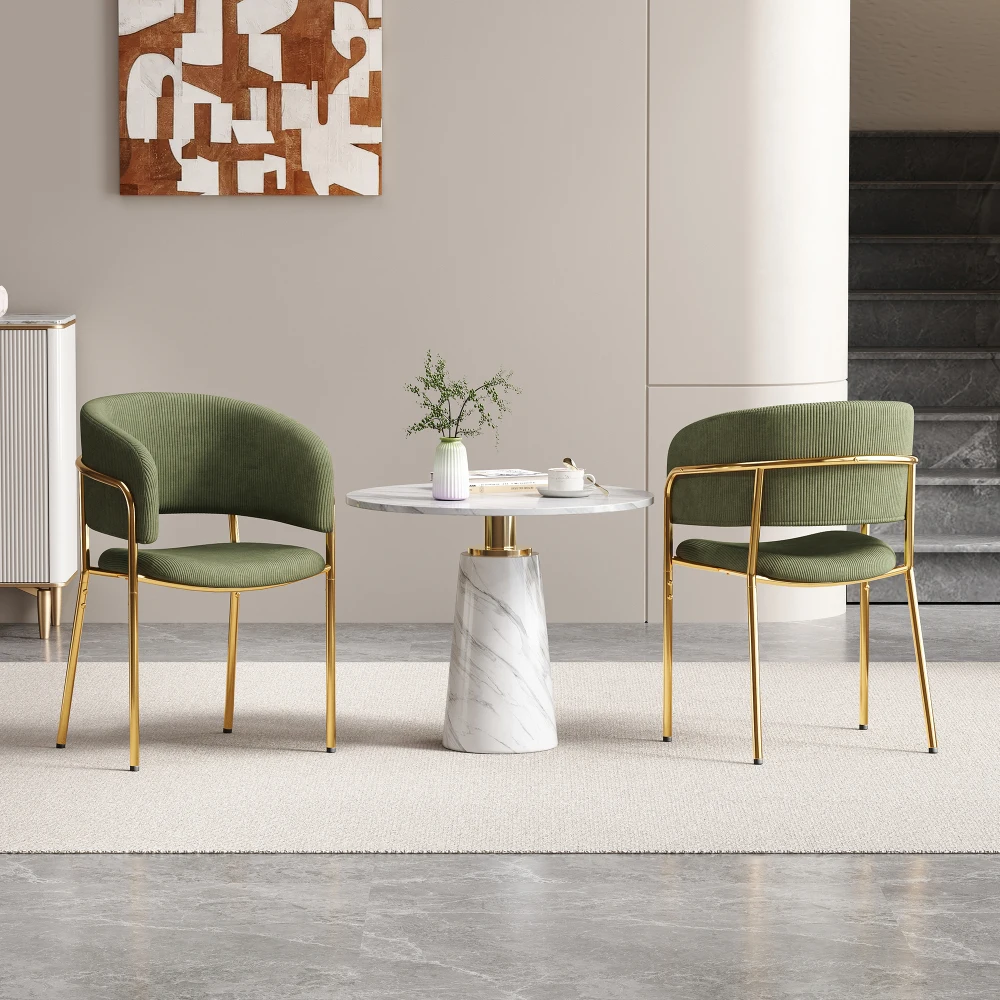 2/4/6 Stück moderner Stuhl mit schrägen Stuhlbeinen, verstellbaren Füßen und Cordstock, ideal für Wohnzimmer, offenes Büro, Esszimmer