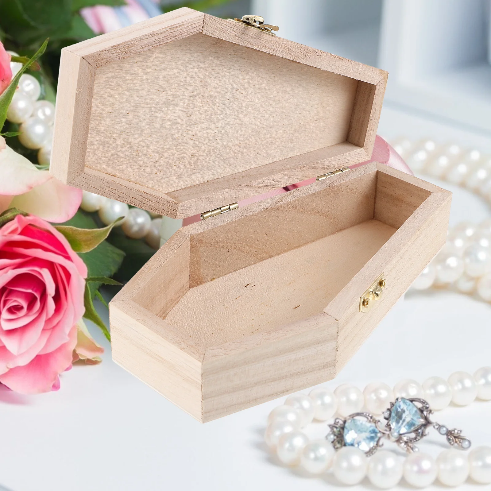 

Rustic Wooden Jewelry Box Storage Case Multi- Trinket Organizer Earring Bracelet Holder Retro Gift Box
