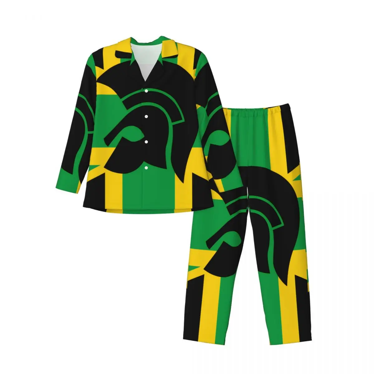 Reggae Jamaica Long-sleeved Trousers Pajamas for Men Autumn and Winter Homewear Sleepwear Sets